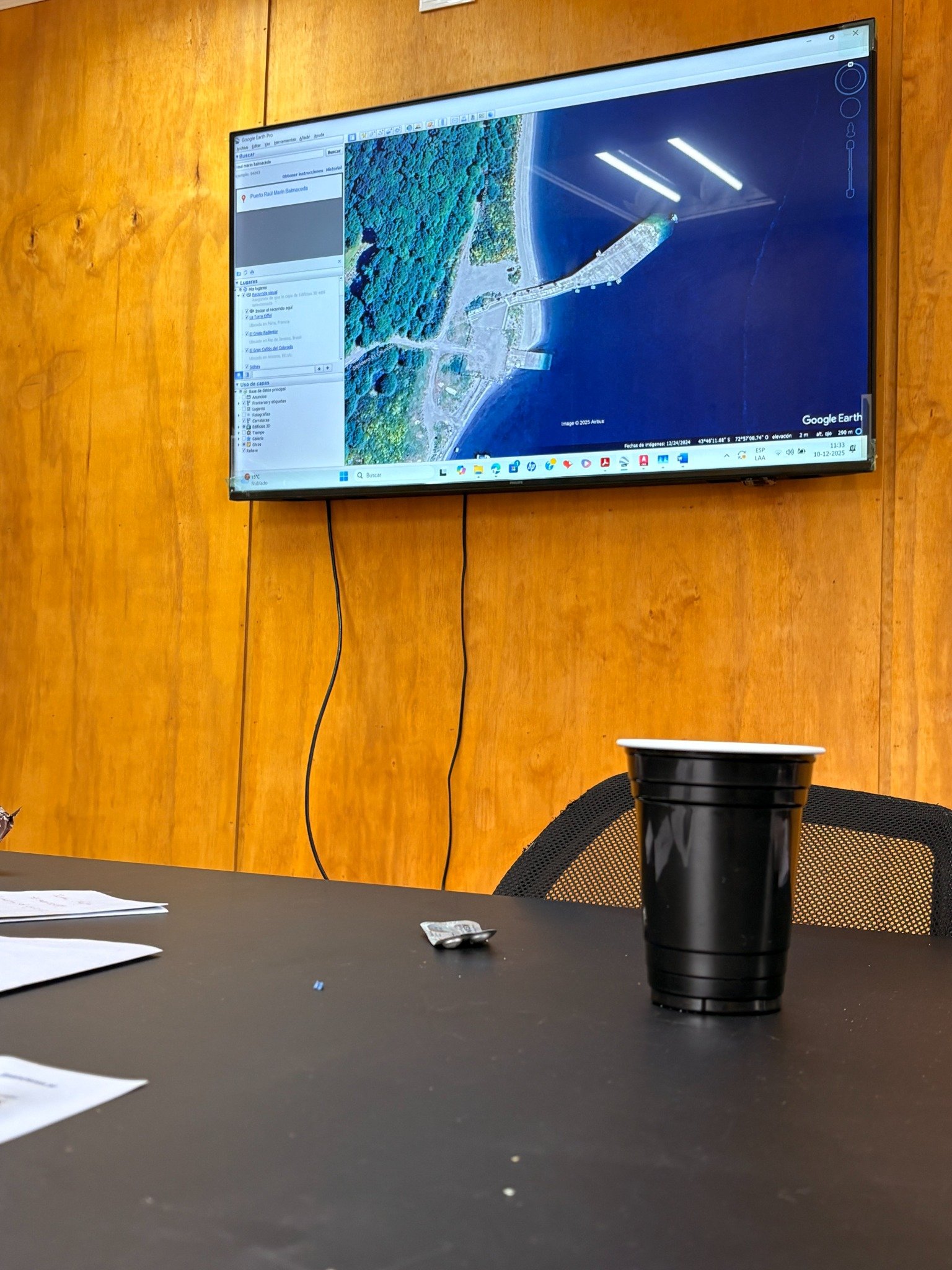 Pantalla con información geográfica